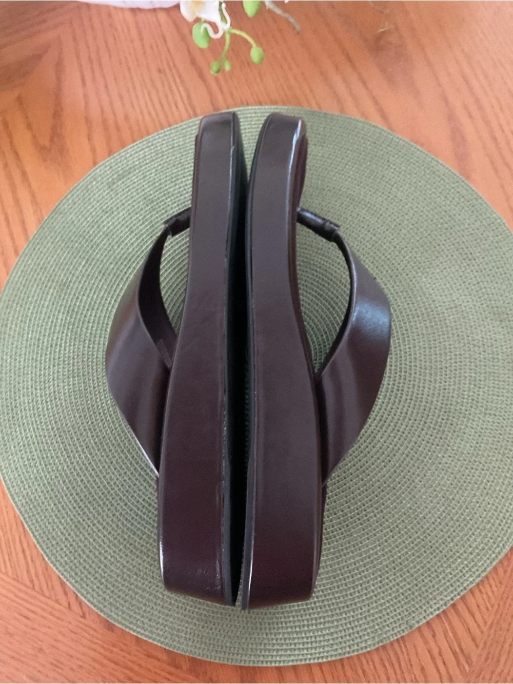 Zara Brown Like New Flat Strap Platform Sandals size 9.5 (40)